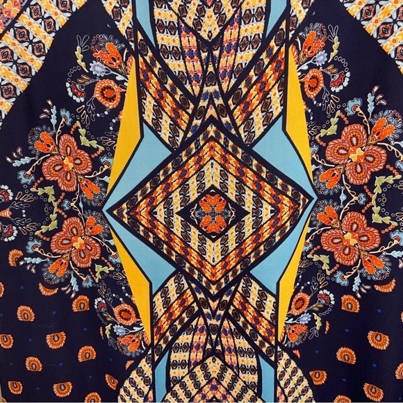 MEDIUM IN SAN FRANCISCO SLEEVELESS DRESS SHEATH GEOMETRIC BOHO PRINT LINED - Picture 5 of 12